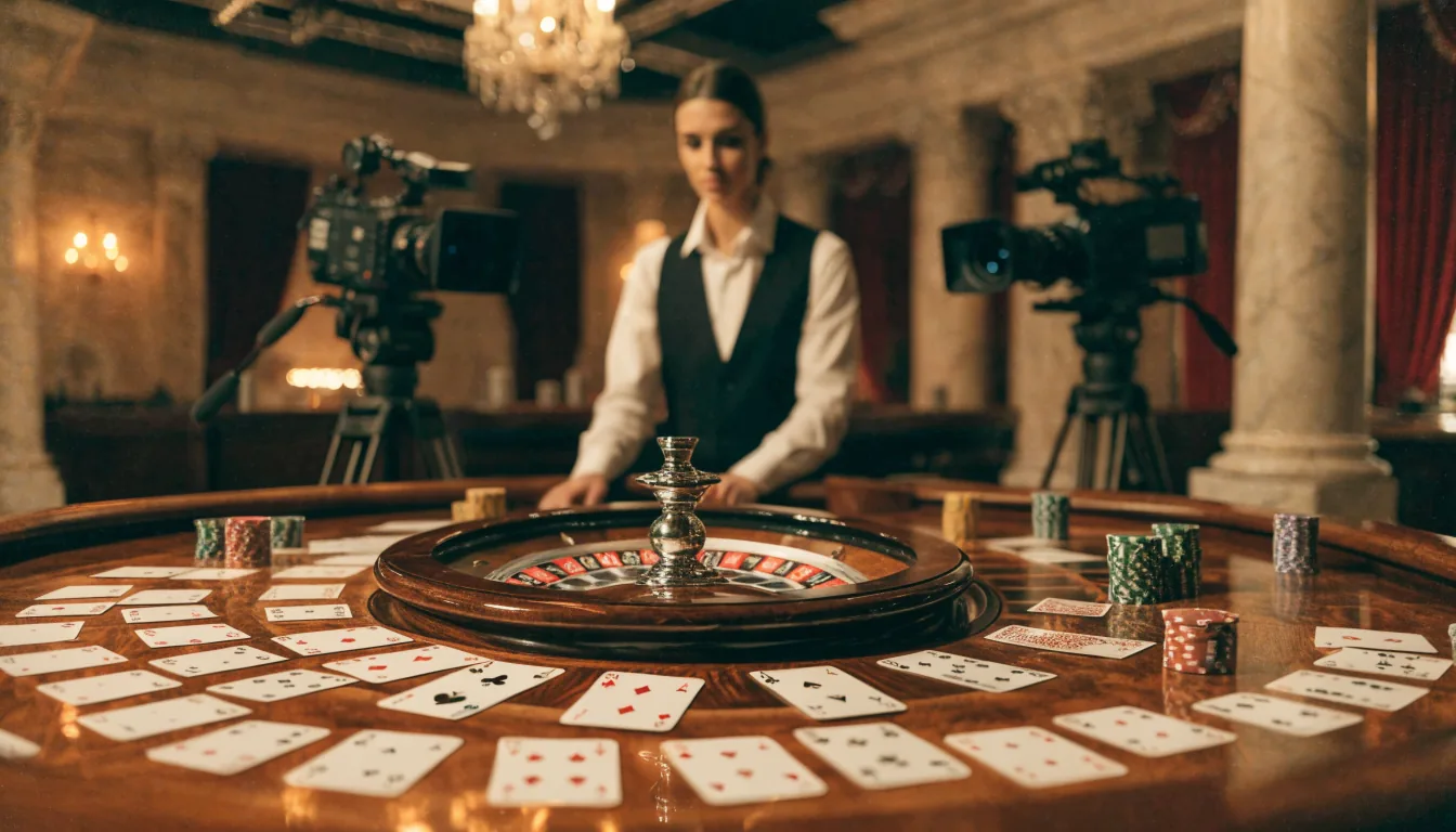 Studio uživo casina s djeliteljem i stolom za rulet