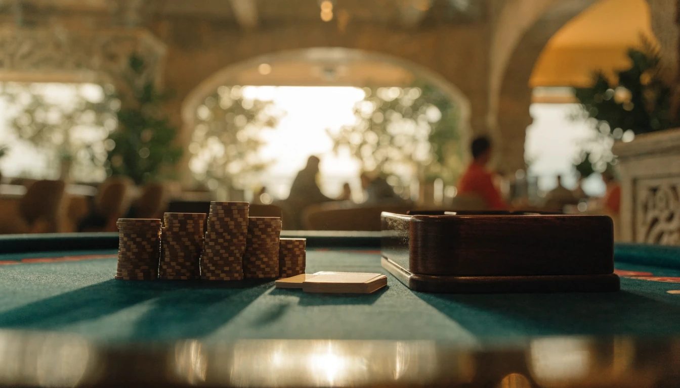 Stol za blackjack s ulošcima i kartama u hrvatskom casinu